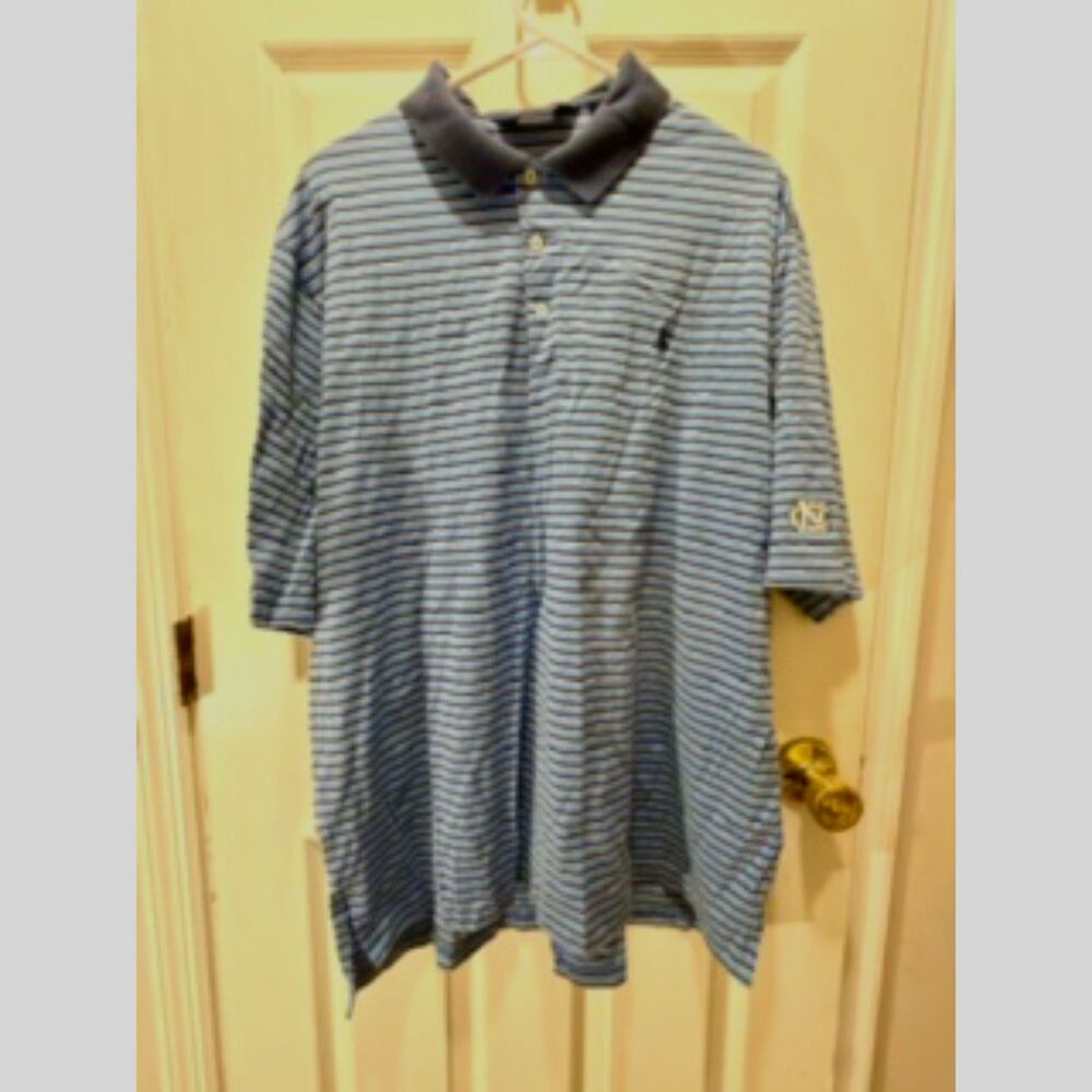 Ralph Lauren Polo UNC Golf Pin Striped Polo Shirt Size XL